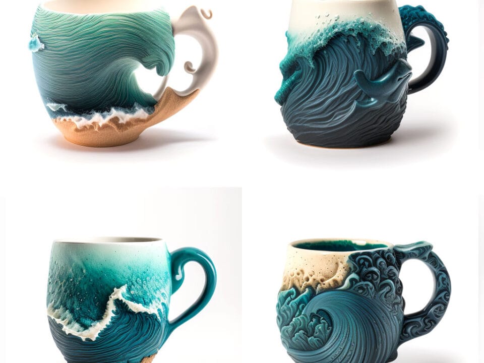 Diseño de tazas inspiración marina